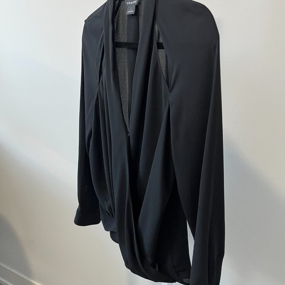 Trouve black sexy sheer cut-out top | size S - Picture 3 of 5